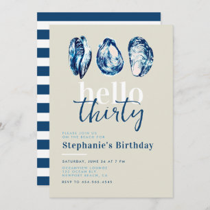 Invitation Oyster Party Nautical Ocean Beach 30e anniversaire