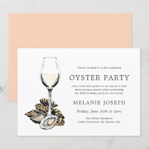 Invitation Oyster Pearl à thème Anniversaire   Thème Peach
