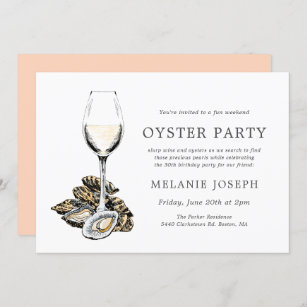 Invitation Oyster Pearl  Thème Peach