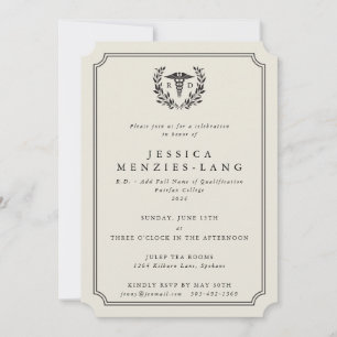 Invitation Oyster RD Caduceus+Laurel Wreath