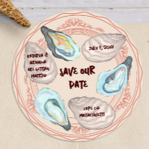 Oyster Roast Plate Wedding Save the Date