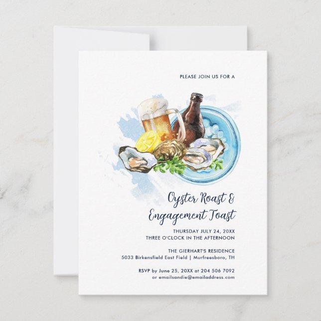 Invitation Oyster Roast Wedding Engagement Seafood Party (Devant)