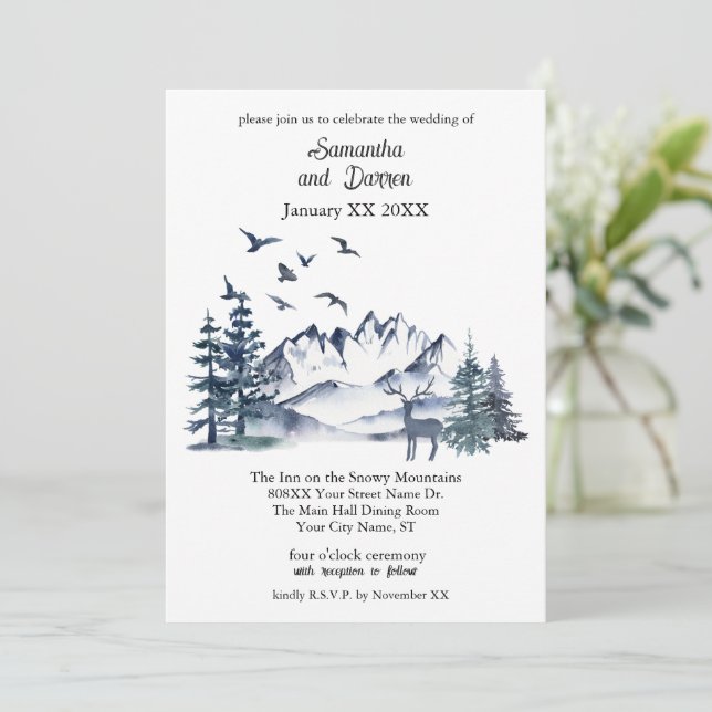 Invitation Pacifique Nord-Ouest Montagnes Rocheuses Mariage (Debout devant)