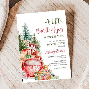 Invitation Pack de Camion de Noël du Baby shower de la joie