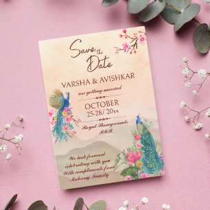 Invitation Pacock enregistrer la date de l'invitation modèle