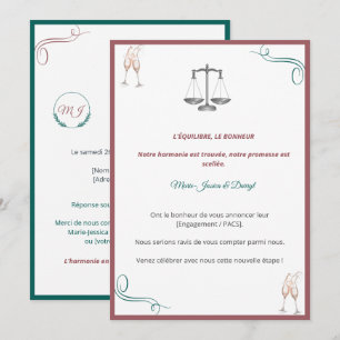 Invitation PACS ou Fiançailles Chic