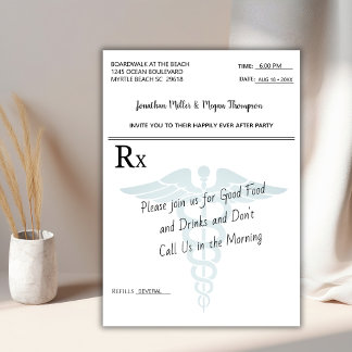 Invitation Pad d'ordonnance Médicale de la réception de maria