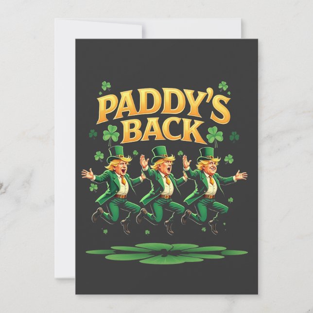 Invitation Paddy's Back Funny Trump St Patrick Day Leopard (Devant)