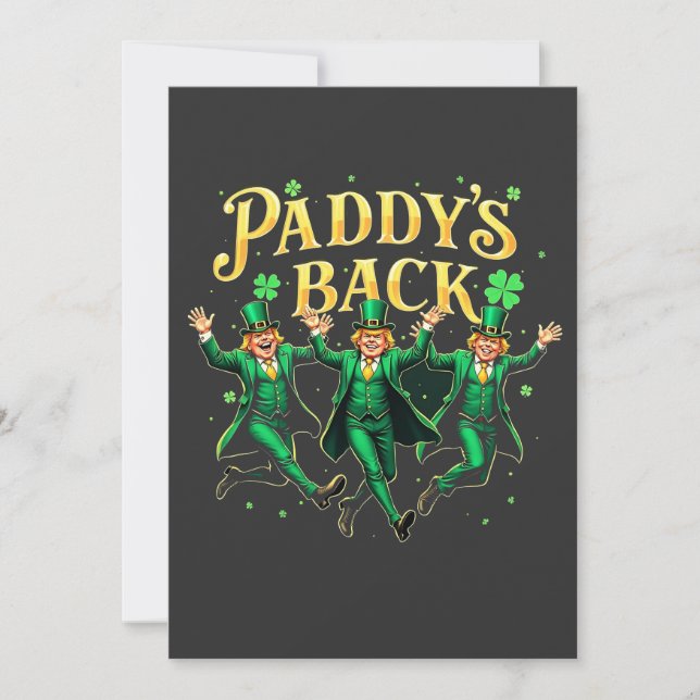 Invitation Paddy's Back St Patrick's Day Trump Dancing (Devant)