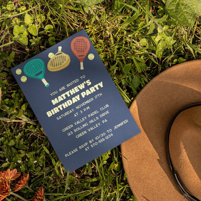 Invitation Padel Tennis Thème Personnalisé (Créateur téléchargé)
