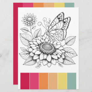 Invitation Pages de coloration adultes papillon et combinaiso