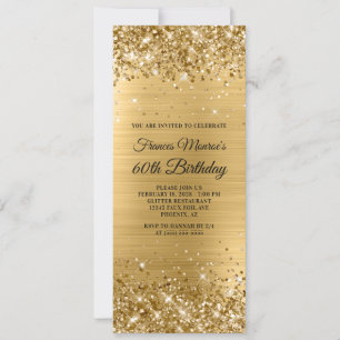 Invitation Pailleté Or 60e Anniversaire