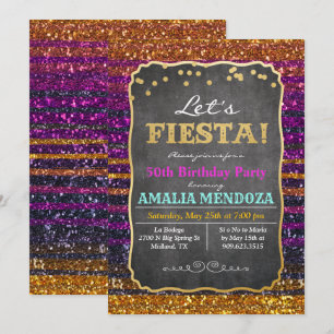 INVITATION Pailletée Anniversaire Fête - Tout Âge