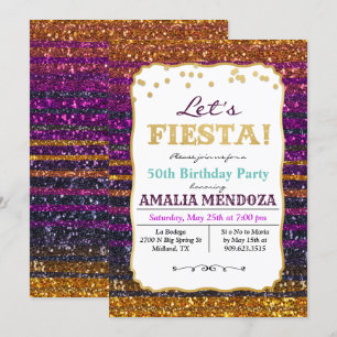 INVITATION Pailletée Anniversaire Fête - Tout Âge