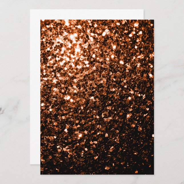 Invitation pailletée Bronze Orange Marron (Devant / Derrière)