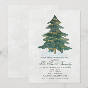 Invitation Pailletée pour Arbre de Noël des Fêtes
