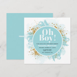 Invitation pailletée pour Baby Shower Moderne Oh B