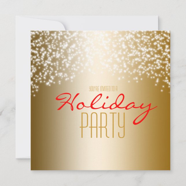 Invitation pailletée pour fête de fin d'année en o (Devant)