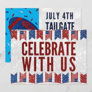 Invitation pailletée pour la fête de la tailgate d