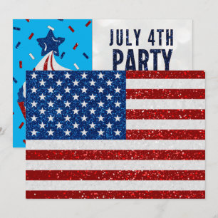 Invitation pailletée pour la fête du Jour de l'Ind