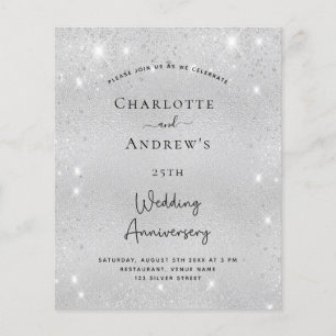Invitation pailletée pour les 25 ans de mariage