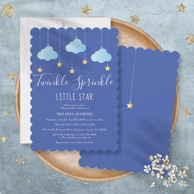 Invitation Paillette scintillante Petite Étoile Bébé Sprinkle (Twinkle Sprinkle Little Star Baby Sprinkle/Shower Invitation)