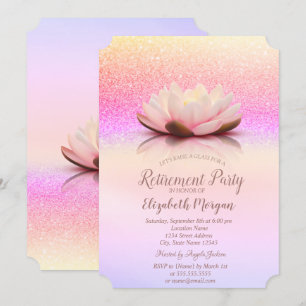Invitation Paillettes Bokeh Ombré Lotus Retraite