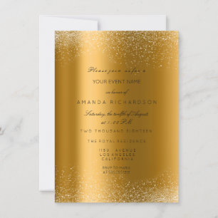 Invitation Paillettes de doré métallisé Sable Formel Élégant