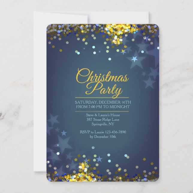 Invitation Paillettes de Fête de Noël (Devant)