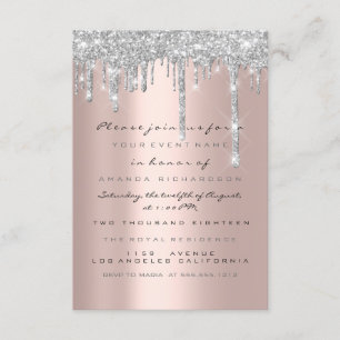 Invitation Paillettes de mariage Lux argenté douce 16ème