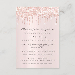 Invitation Paillettes de rose rose mariage douce 16ème