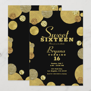 Invitation Paillettes dorées chic glamour Points Tendance Dou