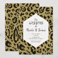 Paillettes dorées guépard noir léopard chic mariag
