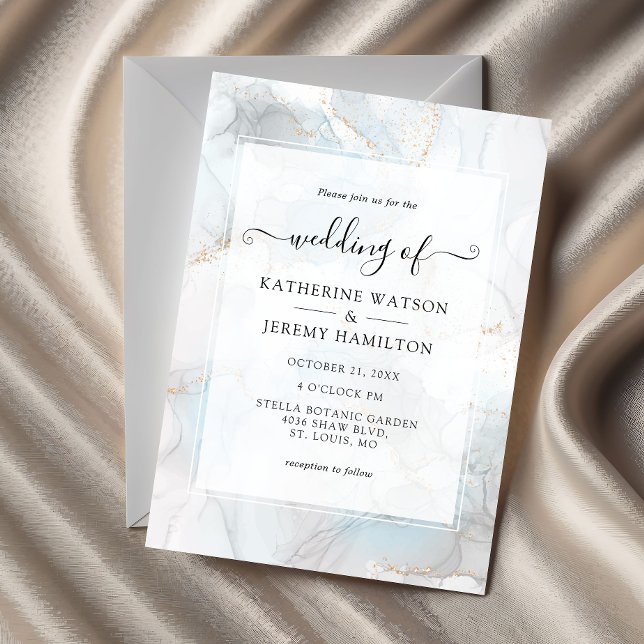 Invitation Paillettes dorées | Mariage à l'encre alcoolique (Créateur téléchargé)