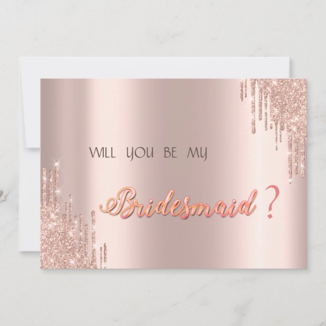 Invitation Paillettes élégantes rose gold qui dégoulinent (Devant)
