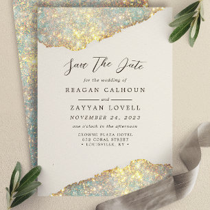 Invitation Paillettes Modernes Holographiques Faire Part de C