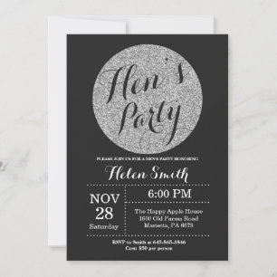 Invitation paillettes noires et argentées pour ent