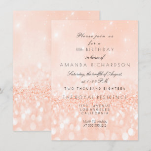 Invitation Paillettes Pastel Corail pêche Féminin Mariage Ann