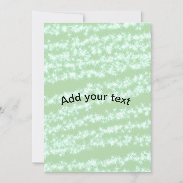 Invitation Paillettes pastel vert scintillement nom texte boh (Devant)