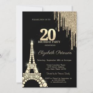 Invitation Paillettes qui dégoulinent, Diamants de la Tour Ei