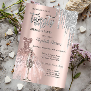 Invitation Paillettes qui dégoulinent,Verre à vin de robe 21e