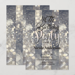 Invitation Paillettes scintillantes glamour moderne pour fête