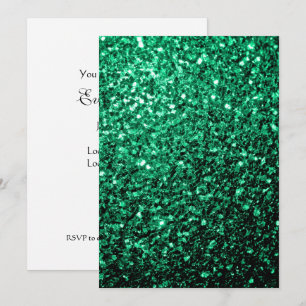 Invitation Paillettes vert émeraude personnalisées