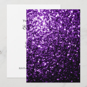 Invitation Paillettes violet foncé Personnaliser