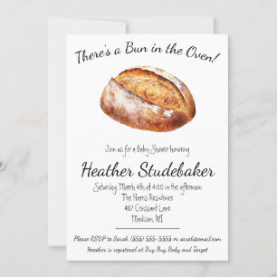 Invitation Pain au four, Baby shower pain