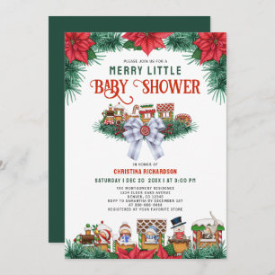 Invitation Pain de gingembre Poinsettia Joyeux Petit Baby sho