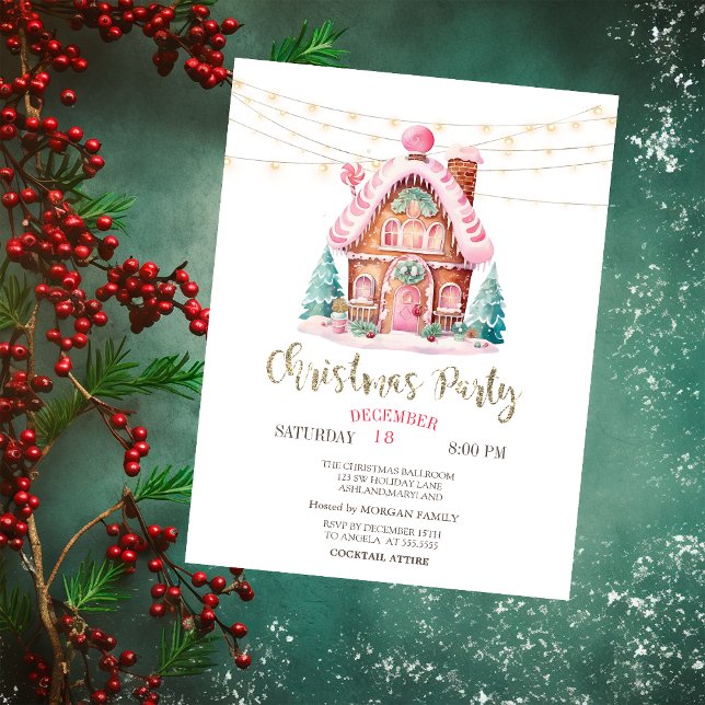 Invitation Pain d'épice Maison Éclairage de chaîne Noël (Créateur téléchargé)