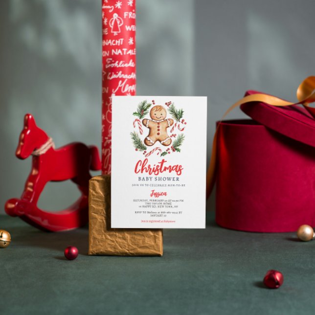 Invitation Pain d'épices Baby shower de Noël (Créateur téléchargé)