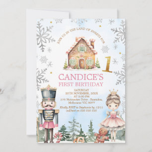 Invitation Pain d'épices Casse-noix Pays de sucreries 1er ann