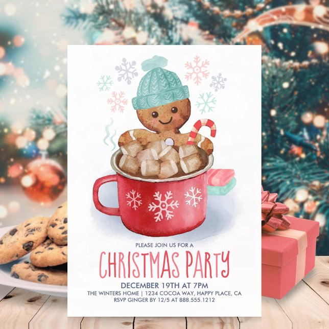 Invitation Pain d'épices Cookie & Cocoa Christmas Party (Créateur téléchargé)